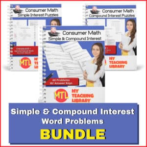 simple compound interest worksheets bundle