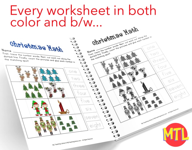 zy459 Christmas Math for Kindergarten a