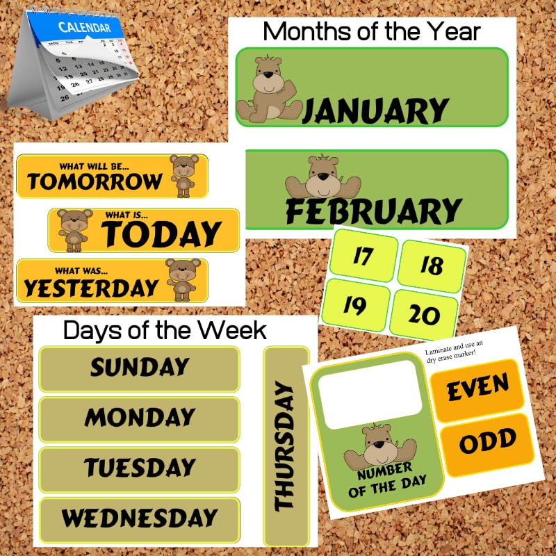 z 481 Bear Calendar Bulletin Board 2