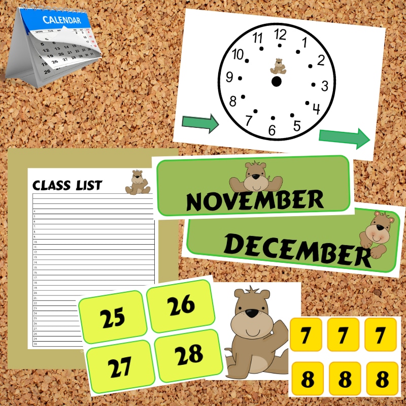 z 481 Bear Calendar Bulletin Board 3